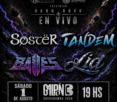 Hard Rock en Galpon B! / 1 de agosto